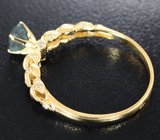 Золотое кольцо с уральским александритом 0,59 карата и бриллиантами! Отличная смена цвета Золото