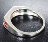 Редкий цвет! Серебряное кольцо с сапфирами падпараджа бриллиантовой огранки Серебро 925