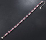 Прелестный серебряный браслет с ярко-розовыми топазами Серебро 925