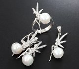 Серебряный комплект «Воздушное настроение» с жемчугом Серебро 925