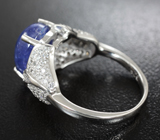 Серебряное кольцо с крупным ярким танзанитом Серебро 925