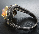 Серебряное кольцо с кристаллическким эфиопским опалом Серебро 925