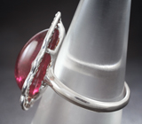 Серебряное кольцо с рубеллитом турмалином 14,01 карата и сапфирами Серебро 925
