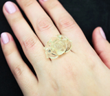 Золотое кольцо с резным бериллом 19,72 карата Золото