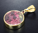 Золотой кулон с кристаллами рубиновой шпинели 3,23 карата под сапфировыми стеклами Золото
