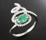 Оригинальное серебряное кольцо с изумрудом