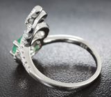 Оригинальное серебряное кольцо с изумрудом Серебро 925