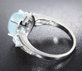 Изящное серебряное кольцо с аквамарином и топазами Серебро 925