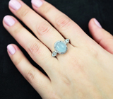 Изящное серебряное кольцо с аквамарином и топазами Серебро 925