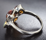 Серебряное кольцо с цитринами и турмалинами Серебро 925