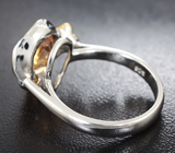 Серебряное кольцо с гессонитом и цаворитами гранатами Серебро 925