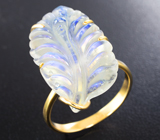 Золотое кольцо с резным лунным камнем 10,11 карата Золото