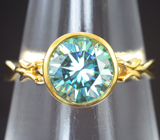 Золотое кольцо с муассанитом высокой чистоты 1,3 карата Золото