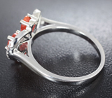 Изящное серебряное кольцо с ограненными опалами Серебро 925