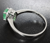 Элегантное серебряное кольцо с ярким изумурудом Серебро 925