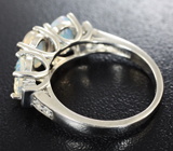 Превосходное серебряное кольцо с ограненными эфиопскими опалами Серебро 925