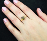 Золотое кольцо с насыщенным контрастным андалузитом 1,5 карата Золото