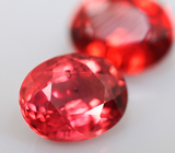 Пара оранжево-красных сапфиров 1,2 карата 