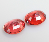 Пара оранжево-красных сапфиров 1,2 карата 