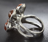 Серебряное кольцо с цитринами мадейра 7,11 карата Серебро 925