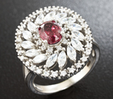 Чудесное серебряное кольцо с рубеллитом турмалином