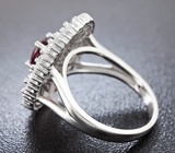Чудесное серебряное кольцо с рубеллитом турмалином Серебро 925