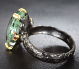 Серебряное кольцо с зелеными аметистами и родолитами Серебро 925