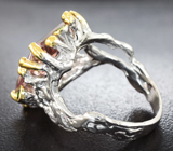 Серебряное кольцо с аметрином 3,82 карата и диопсидами