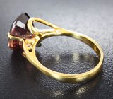 Кольцо с крупным оранжевым цирконом 7,2 карата Золото
