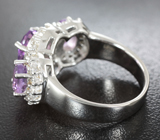 Замечательное серебряное кольцо с аметистами