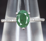 Изящное серебряное кольцо с изумрудом Серебро 925