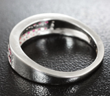 Серебряное кольцо с розовыми сапфирами бриллиантовой огранки Серебро 925