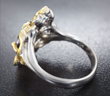 Серебряное кольцо с пурпурными шпинелями и желтыми сапфирами Серебро 925