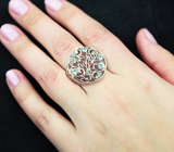 Ажурное серебряное кольцо с голубыми топазами Серебро 925
