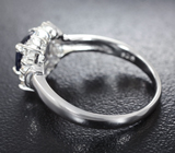 Серебряное кольцо с насыщенно-синим сапфиром 1,06 карата Серебро 925