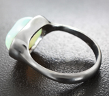 Серебряное кольцо с кристаллическим эфиопским опалом 3,33 карата и сапфирами