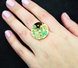 Золотое кольцо с уральскими изумрудами 5,76 карата и бриллиантами Золото