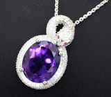 Оригинальный серебряный комплект с уругвайскими аметистами Серебро 925