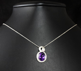 Оригинальный серебряный комплект с уругвайскими аметистами Серебро 925