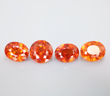 Набор из 4 спессартинов «фанта» 8,85 карата 