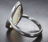 Серебряное кольцо с топовым кристаллическим эфиопским опалом авторской огранки 3,61 карата и красными сапфирами Серебро 925