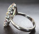 Серебряное кольцо с кристаллическим эфиопским опалом 2,05 карата и разноцветными сапфирами Серебро 925