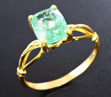 Золотое кольцо с уральским изумрудом высокой чистоты 1,74 карата Золото