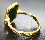 Золотое кольцо с редким мау сит ситом 4,18 карата, изумрудом и бриллиантом Золото