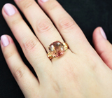 Золотое кольцо с крупным полихромным турмалином 11,21 карата Золото