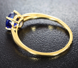 Золотое кольцо с бархатно-синим танзанитом 1,01 карата Золото