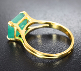Золотое кольцо с крупным уральским изумрудом 3,4 карата Золото