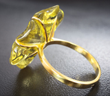 Золотое кольцо с резным лимонным цитрином 18,69 карата Золото