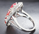 Замечательное серебряное кольцо с падпараджа сапфирами Серебро 925