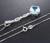 Элегантный серебряный комплект с голубыми топазами